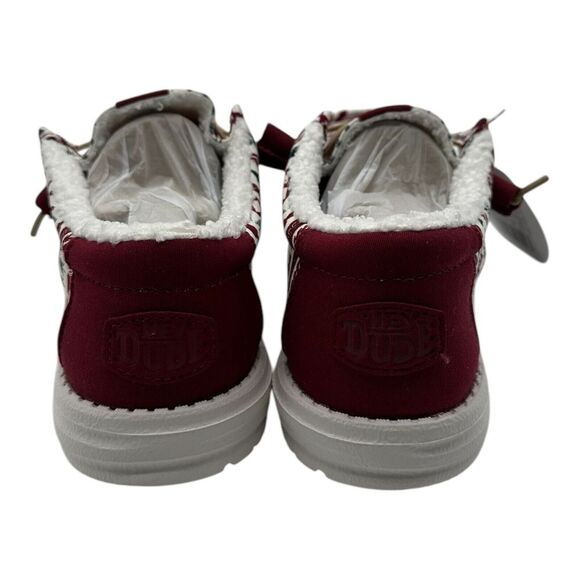 Hey Dude Wally Merry Fishmas Sweater Loafers Mens 10 Red Green Christmas Slip On - Picture 8 of 10